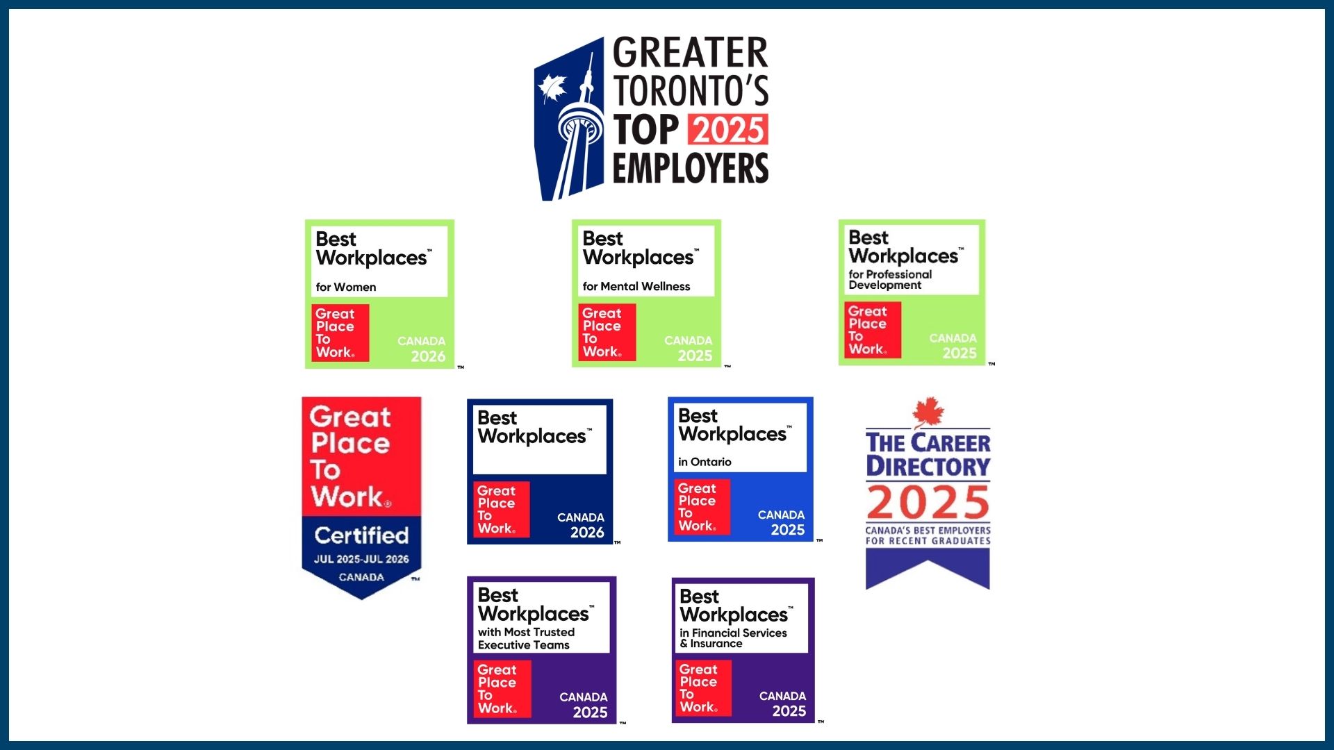 Best Workplaces and Greater Toronto's Top Employer Award logos