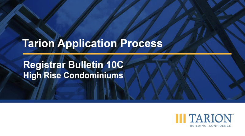 Tarion Application Process - RB 10C