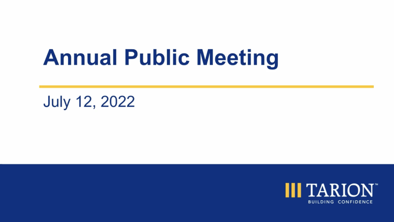 Annual Public Meeting 2022