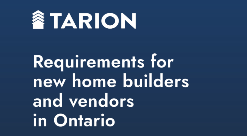 Requirements for new home builders and vendors in Ontario