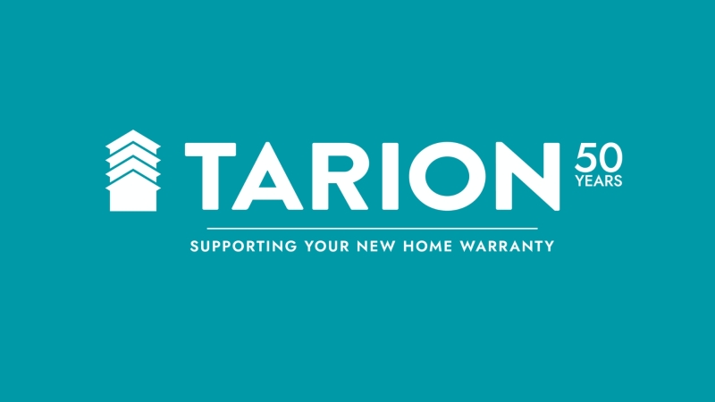 Tarion 50 years logo blue background