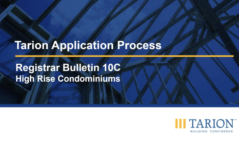 Tarion Application Process - RB 10C