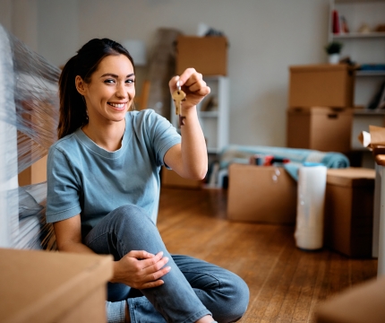 woman with house key